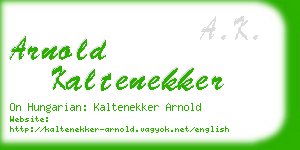 arnold kaltenekker business card